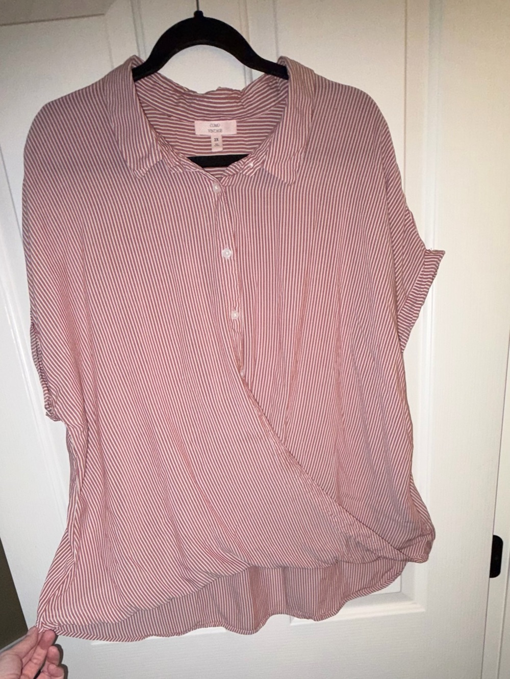 Como Vintage Striped Wrap Front Blouse